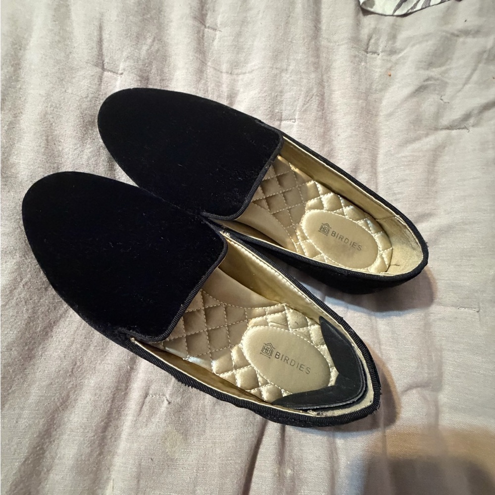 Birdies Black Velvet Flats